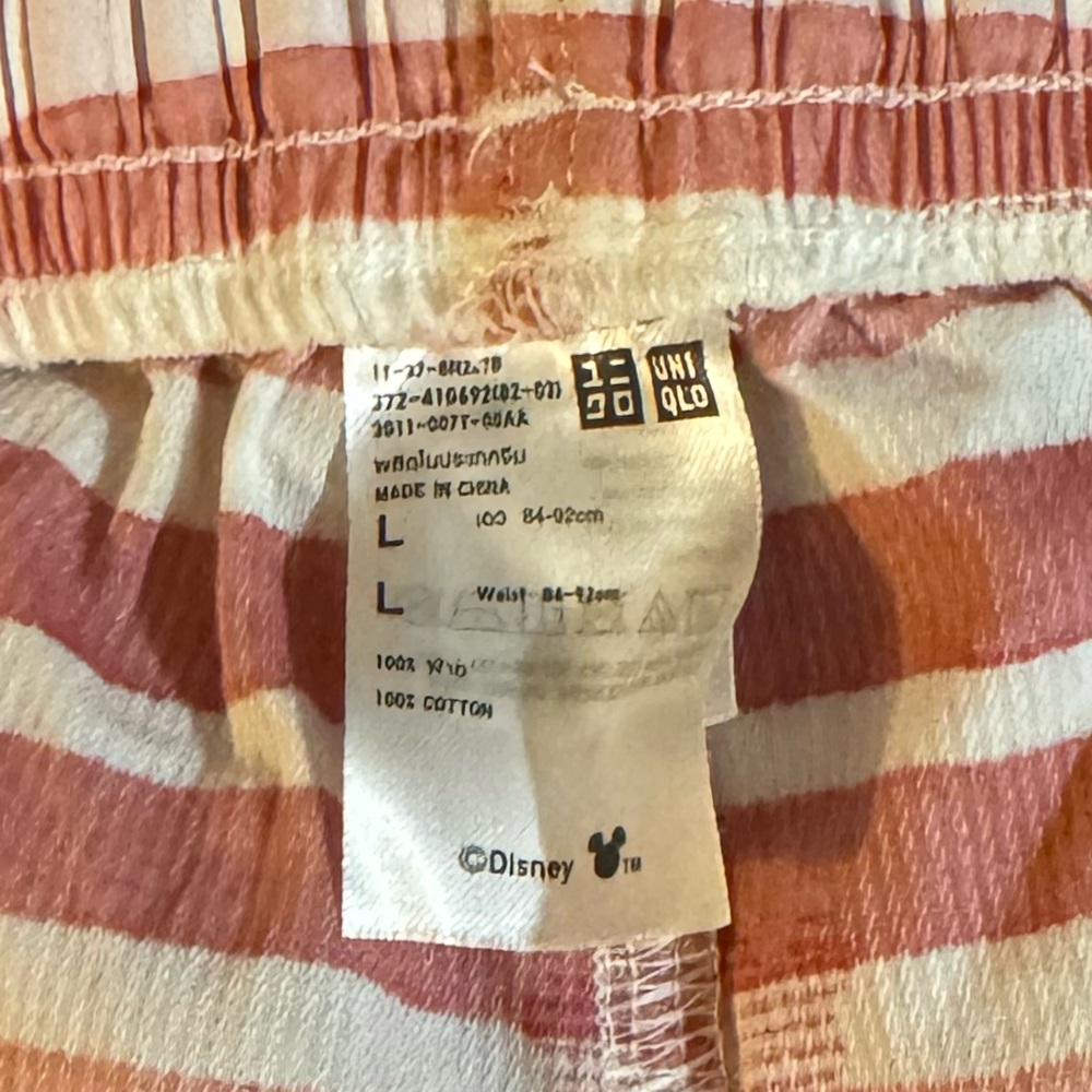 Uniqlo Disney Kids Mickey Shorts L Red Pull On Elastic Drawstring Vacation Beach - Picture 6 of 7